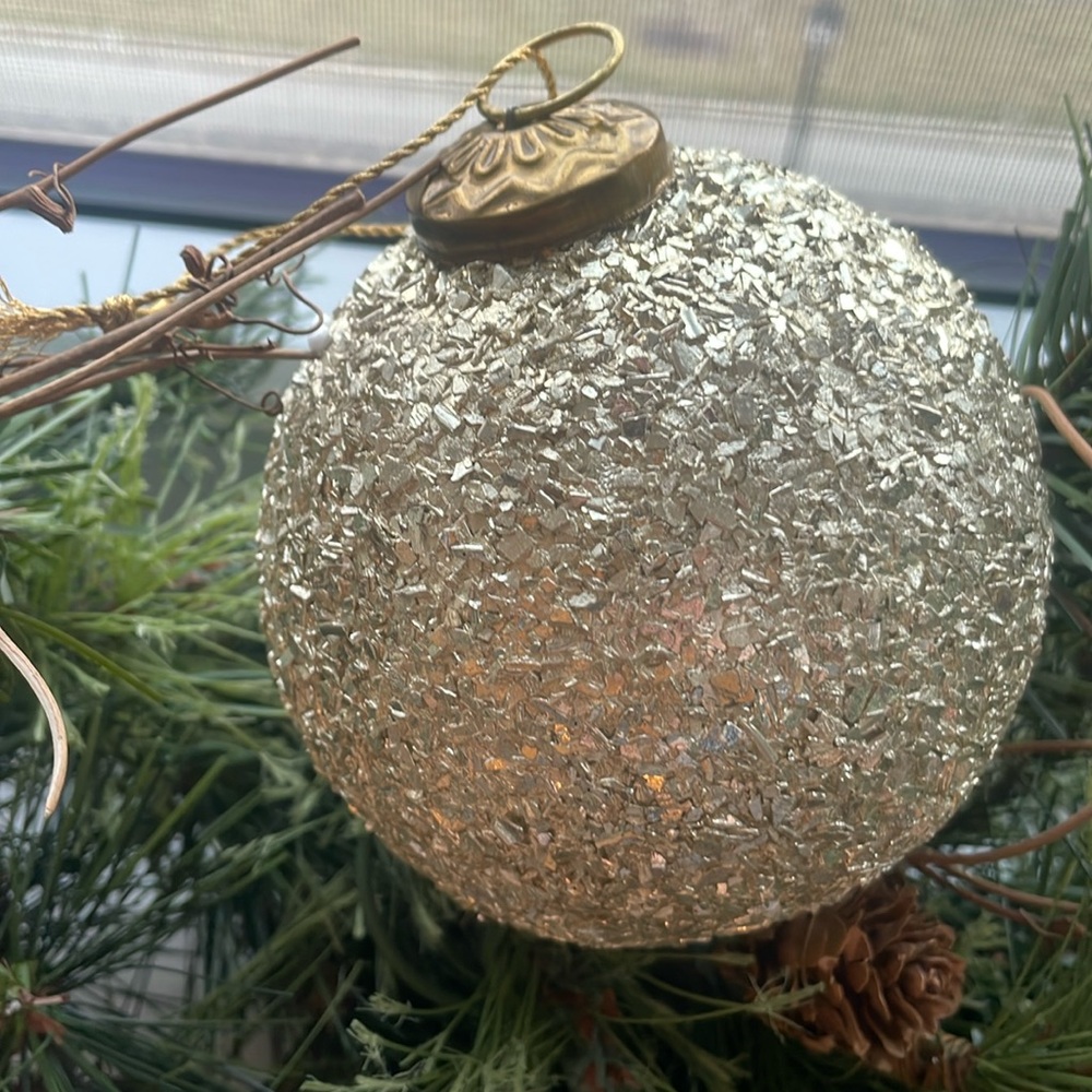 COPY - RH Christmas Gold Ball Ornament